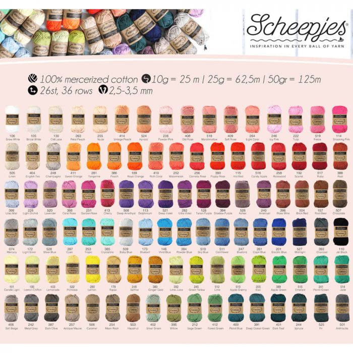 Scheepjes Catona assortiment 5x50g - 103 kleuren - 1st
