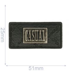 Label casual 51x25mm zwart - 5st