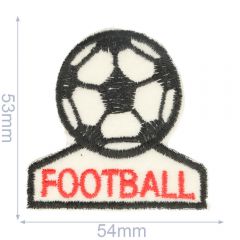 Applicatie football 54x53mm wit-zwart - 5st