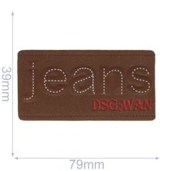 Label jeans 79x39mm bruin - 5st
