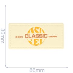 Label best classic wear 86x36mm ecru - 5st
