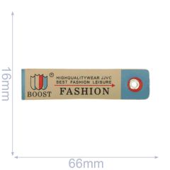 Label Fashion boost 66x16mm beige-blauw - 5st