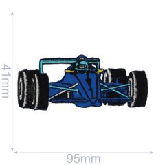 HKM Applicatie racewagen 95x41mm blauw - 5st