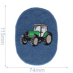 Applicatie Tractor groen jeans - 5st