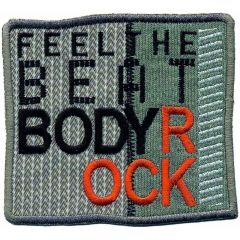 Applicatie Feel the body rock grijs vierkant - 5st