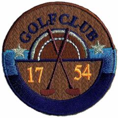 Applicatie Button bruin blauw golf - 5st