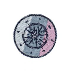 Applicatie kompas button roze - 5st