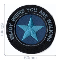 HKM Applicatie enjoy where you are 60x60mm blauw - 5st