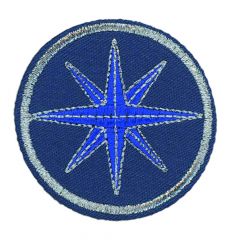 HKM Applicatie Cirkel met blauwe ster - 5st
