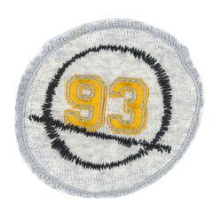 HKM Applicatie 93 geel op wit jersey - 5st