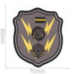HKM Applicatie schild met bliksemschichten 70x85mm - 5st