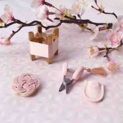 Cohana Sakura spoel en draaddoorhaler set roze - 1st