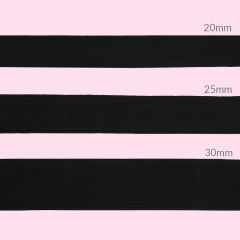 Stevig elastiek bundel 20-25-30mm zwart - 25x1m