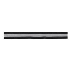 Flexibel band gestreept 25mm zwart-grijs - 25m