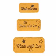 Opry Skai-leren labels made with love - 5x3st
