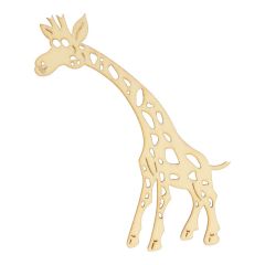Houten ornament giraf 16 cm - 5 stuks